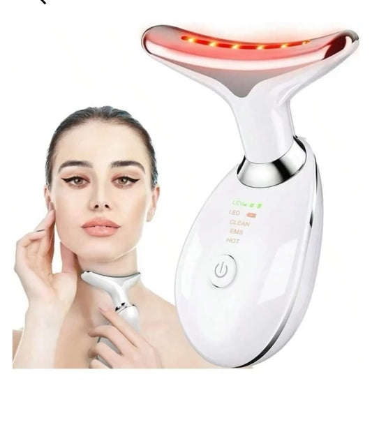 Masajeador Facial Eléctrico Reafirmante para Cara y Cuello con LED, EMS y Calor Selora InnovaGoods